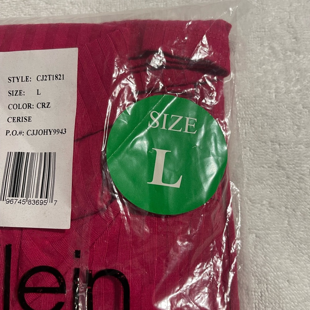 Calvin Klein Jeans Women's Long Sleeve Turtleneck Top - Cerise, Size L, New - Picture 7 of 8